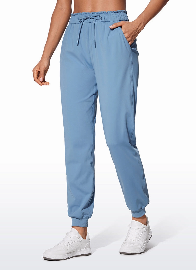 Stretch High Waisted Pockets Joggers 28"
