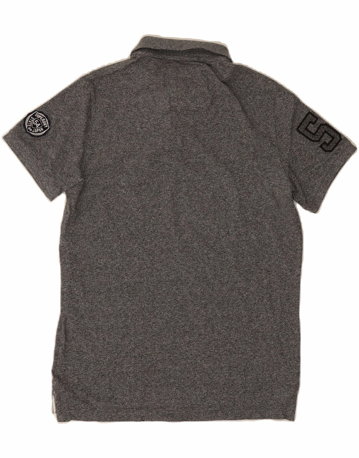 SUPERDRY Mens Graphic Polo Shirt XL Grey Cotton