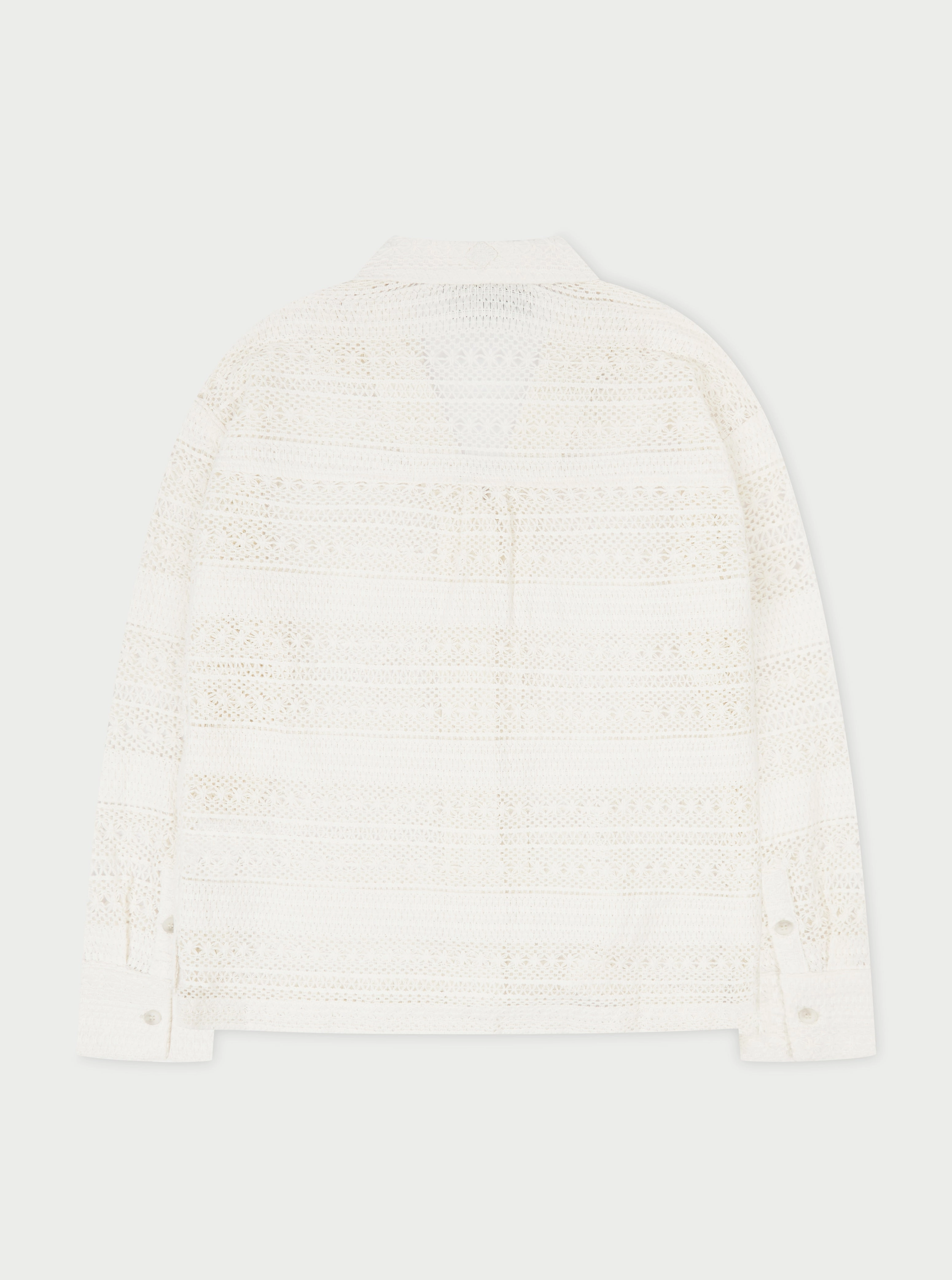 TEXTURED CROCHET SHIRT - OFF WHITE
