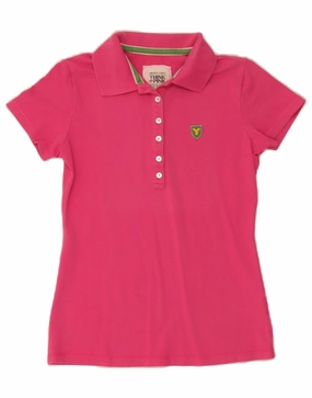 THINK PINK Womens Polo Shirt UK 14 Large Pink Cotton