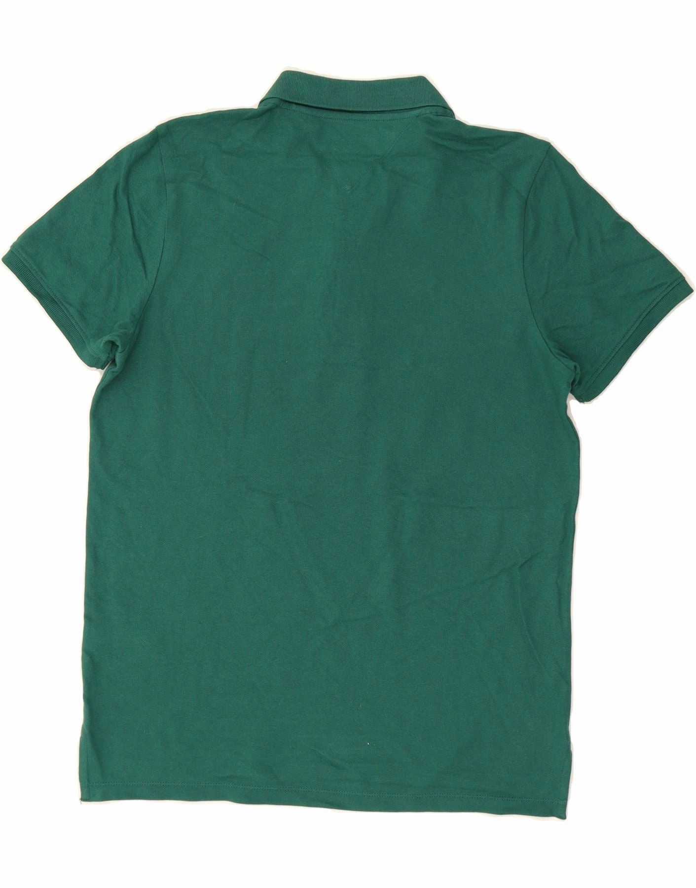 TOMMY HILFIGER Mens Polo Shirt Large Green Cotton