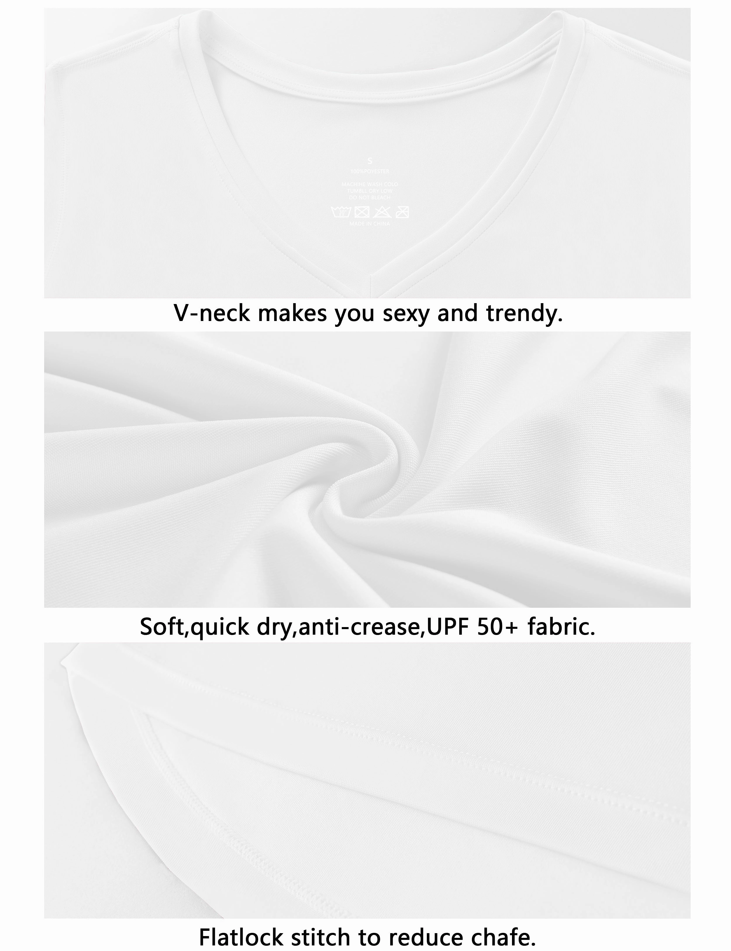 V Neck Long Sleeve Athletic Shirts white_Jogging