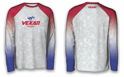Vexan Fishing Long Sleeve T-Shirt - Red White and Blue - Extra Light