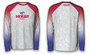 Vexan Fishing Long Sleeve T-Shirt - Red White and Blue - Extra Light