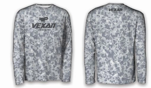 Vexan Fishing Performance Long Sleeve T-Shirt Gray Camo - Extra Light