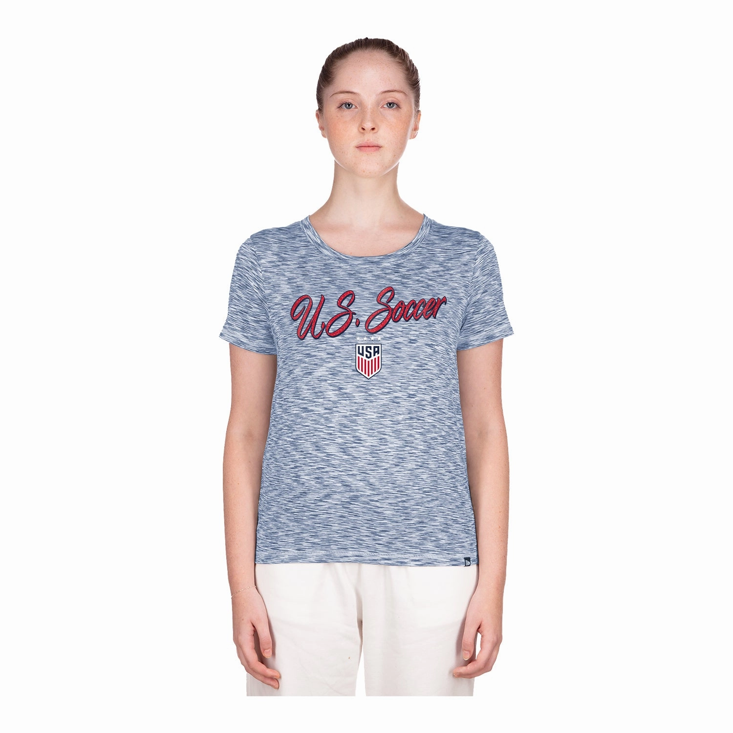Women's New Era USWNT Colorblock Navy Tee