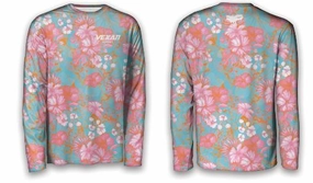 Women's Vexan Fishing Long Sleeve T-Shirt - Pink Flowers Extra Light