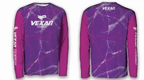 Women's Vexan Fishing Long Sleeve T-Shirt (Purple with Pink Sleeves)