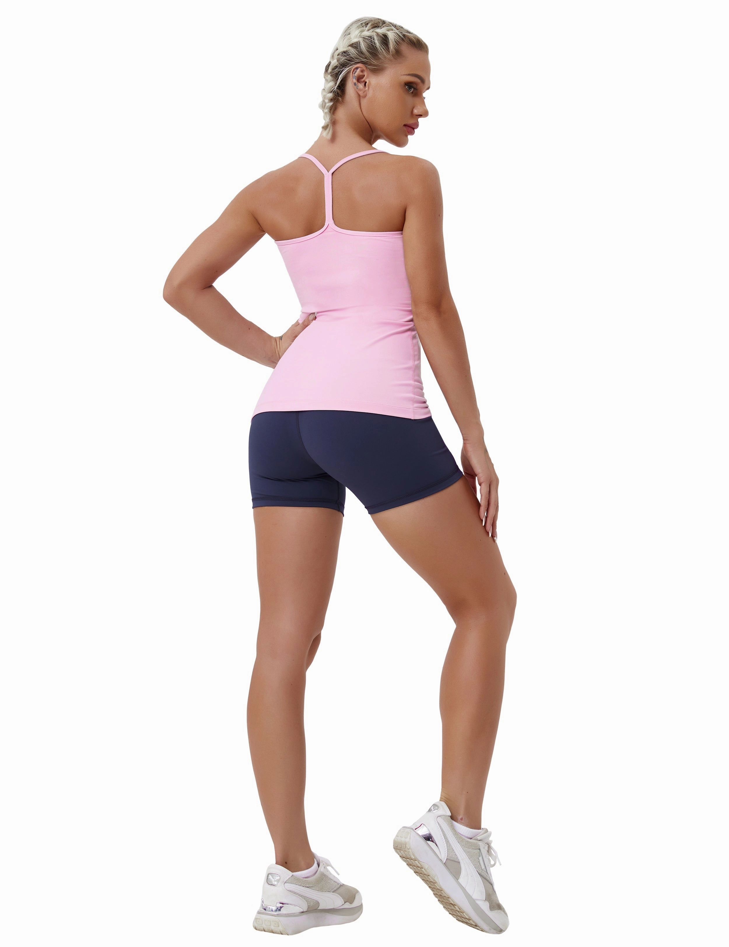 Y-back Spaghetti Strap Tank Tops lightpink_Golf