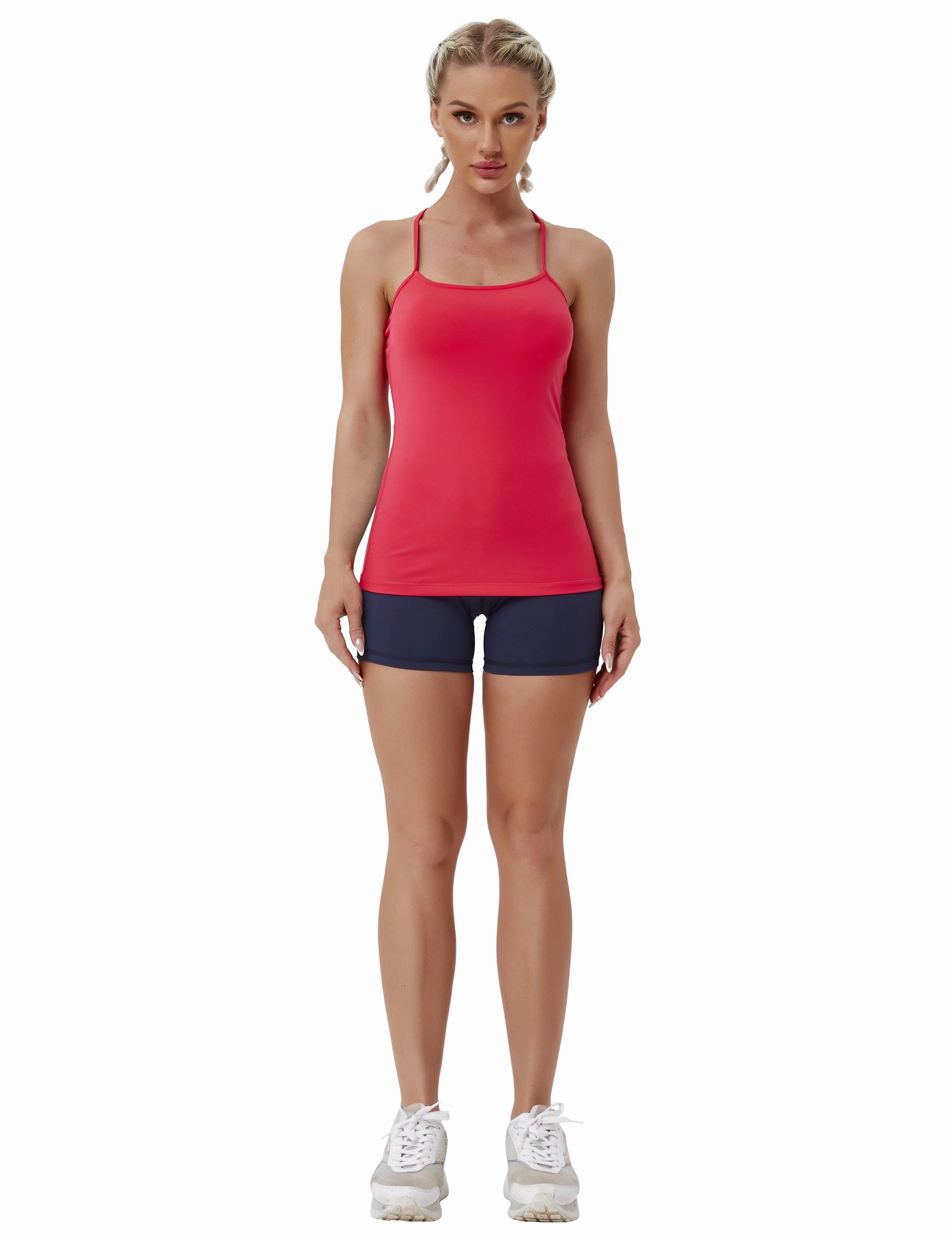 Y-back Spaghetti Strap Tank Tops red_Golf
