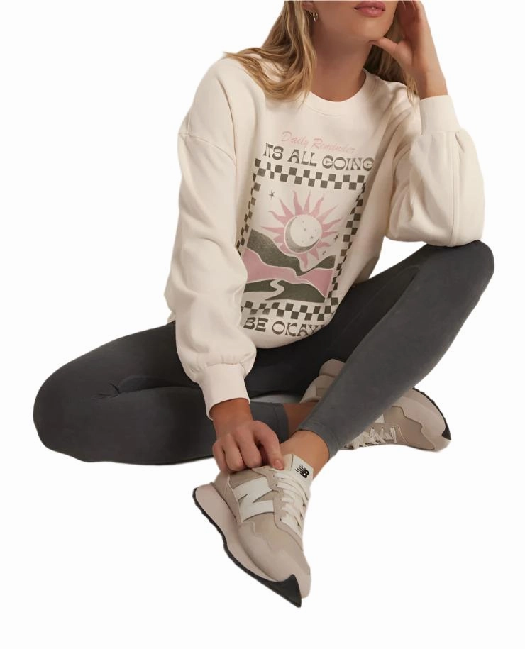 Z Supply Ok Oversized Cotton Sweatshirt
