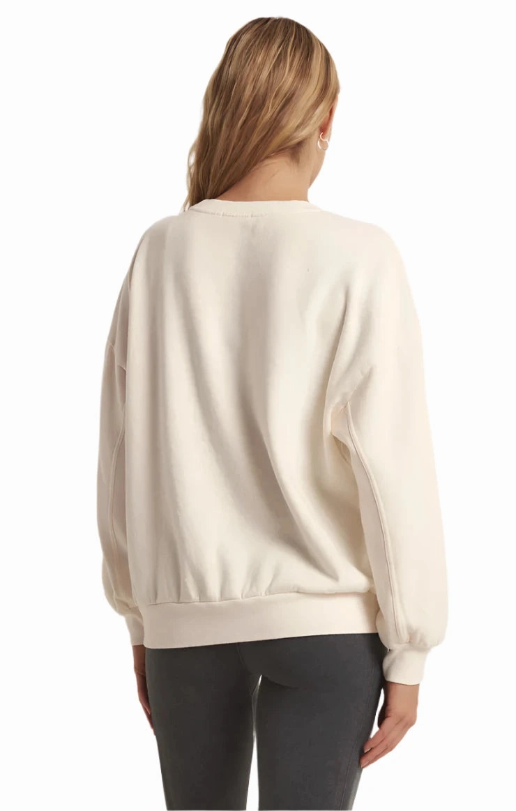 Z Supply Ok Oversized Cotton Sweatshirt