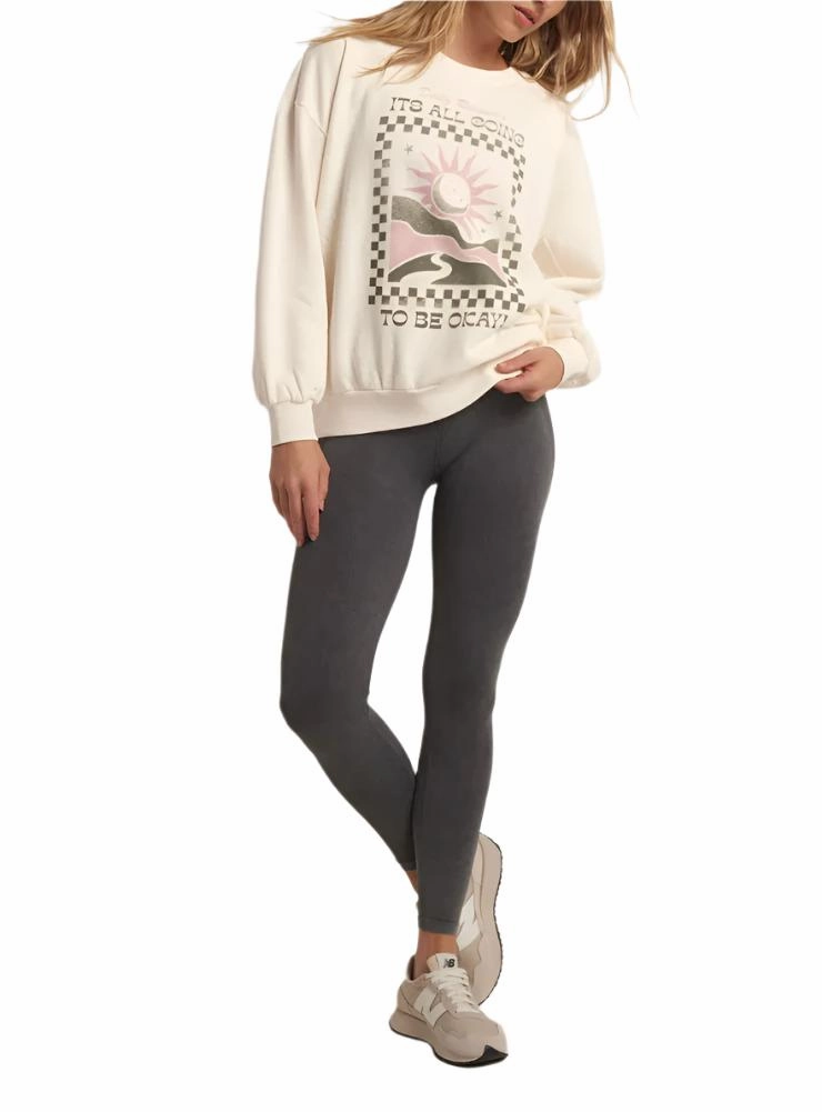 Z Supply Ok Oversized Cotton Sweatshirt